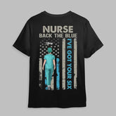 Personalisiertes Krankenschwester Back The Blue I've Got Your Six US-Flaggen-Geschenk für Krankenschwester-T-Shirt